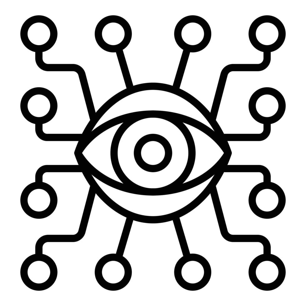 Digital eye icon outline vector. Health information vector