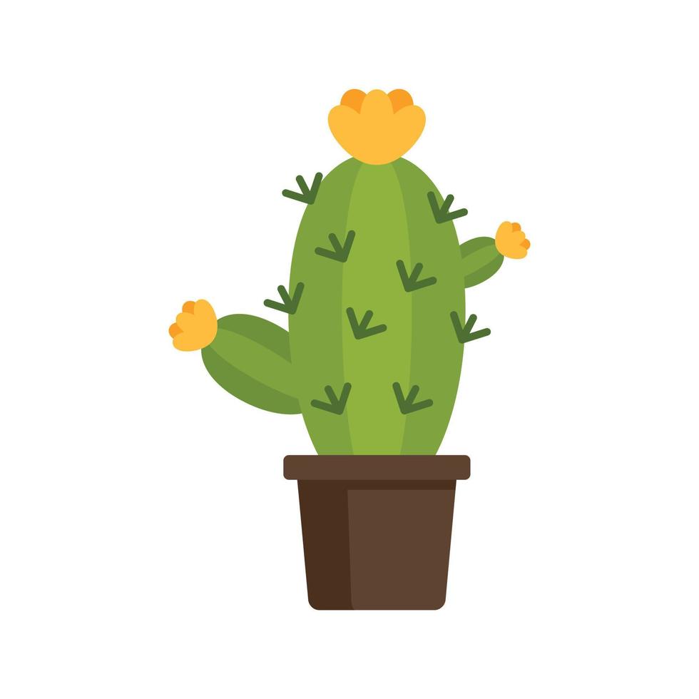 Cactus flower icon flat isolated vector
