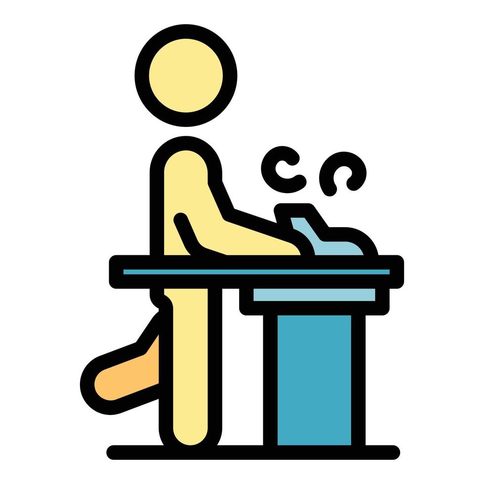 Ergonomic workstation icon color outline vector