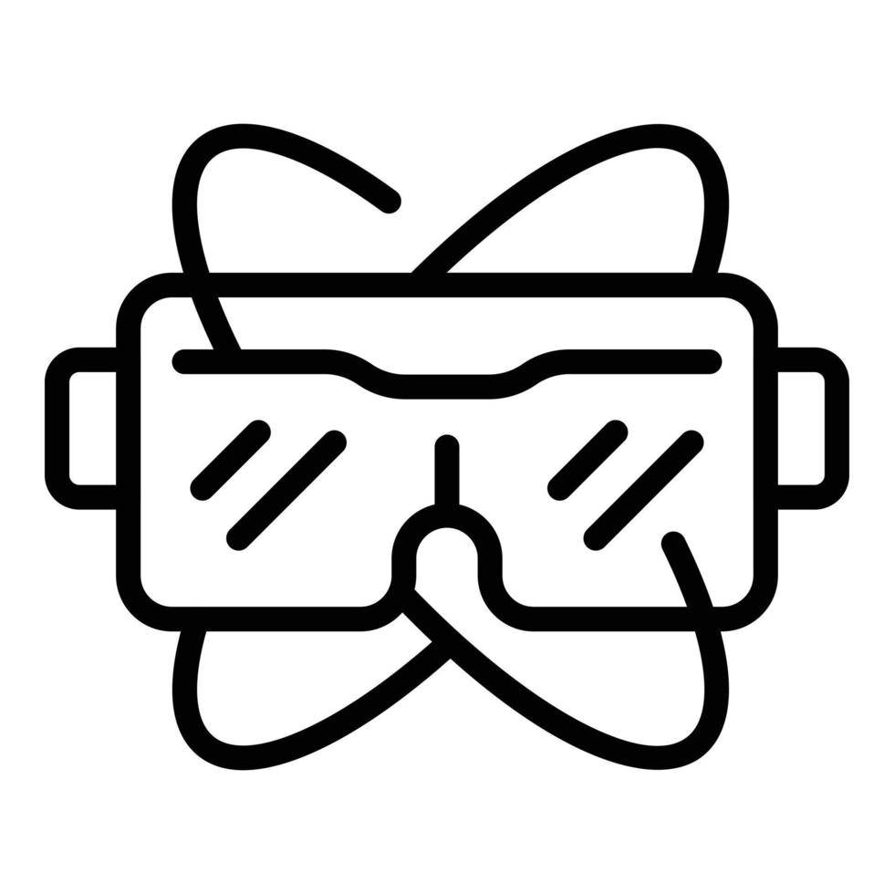 vector de contorno de icono de gafas móviles ar. plataforma de realidad virtual