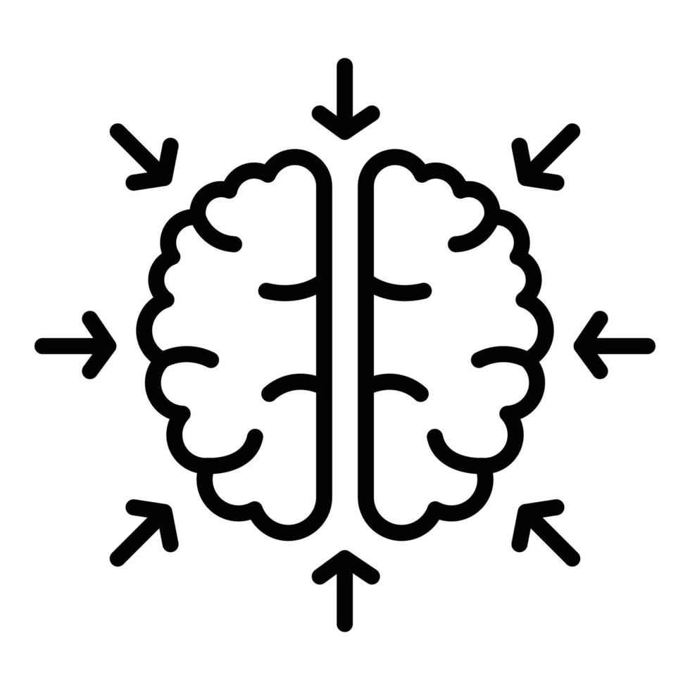 Cognitive brain icon outline vector. Visual sensory vector