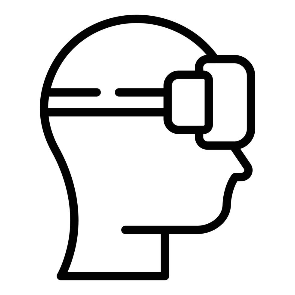 vector de contorno de icono de gafas vr de innovación. plataforma digital