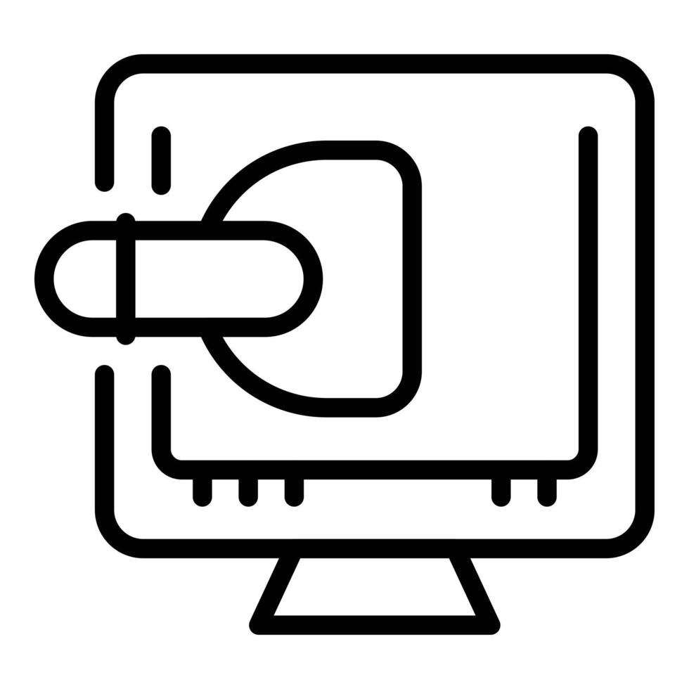 Vr pc game icon outline vector. Digital platform vector