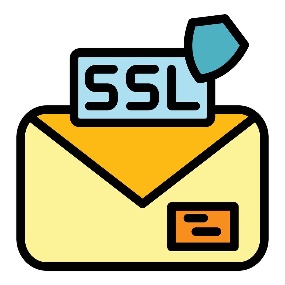 Ssl email icon color outline vector