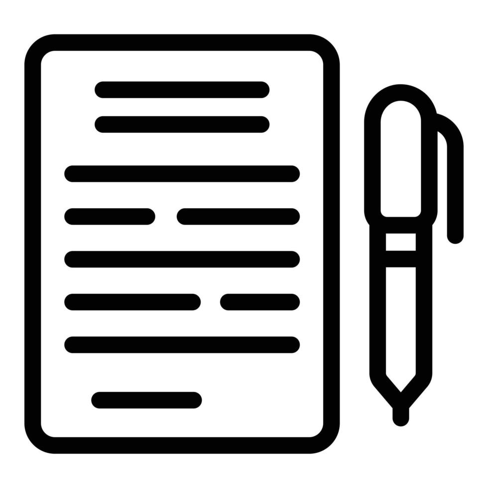 Writing paper icon outline vector. Job success vector