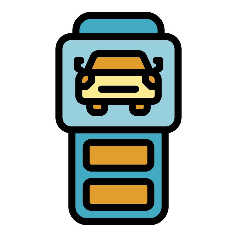 Car keyless system icon color outline vector