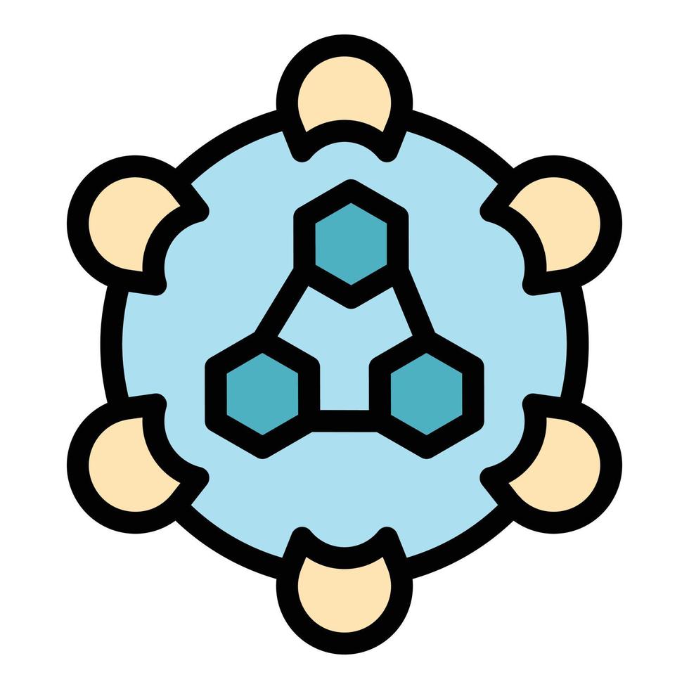 Health immune system icon color outline vector