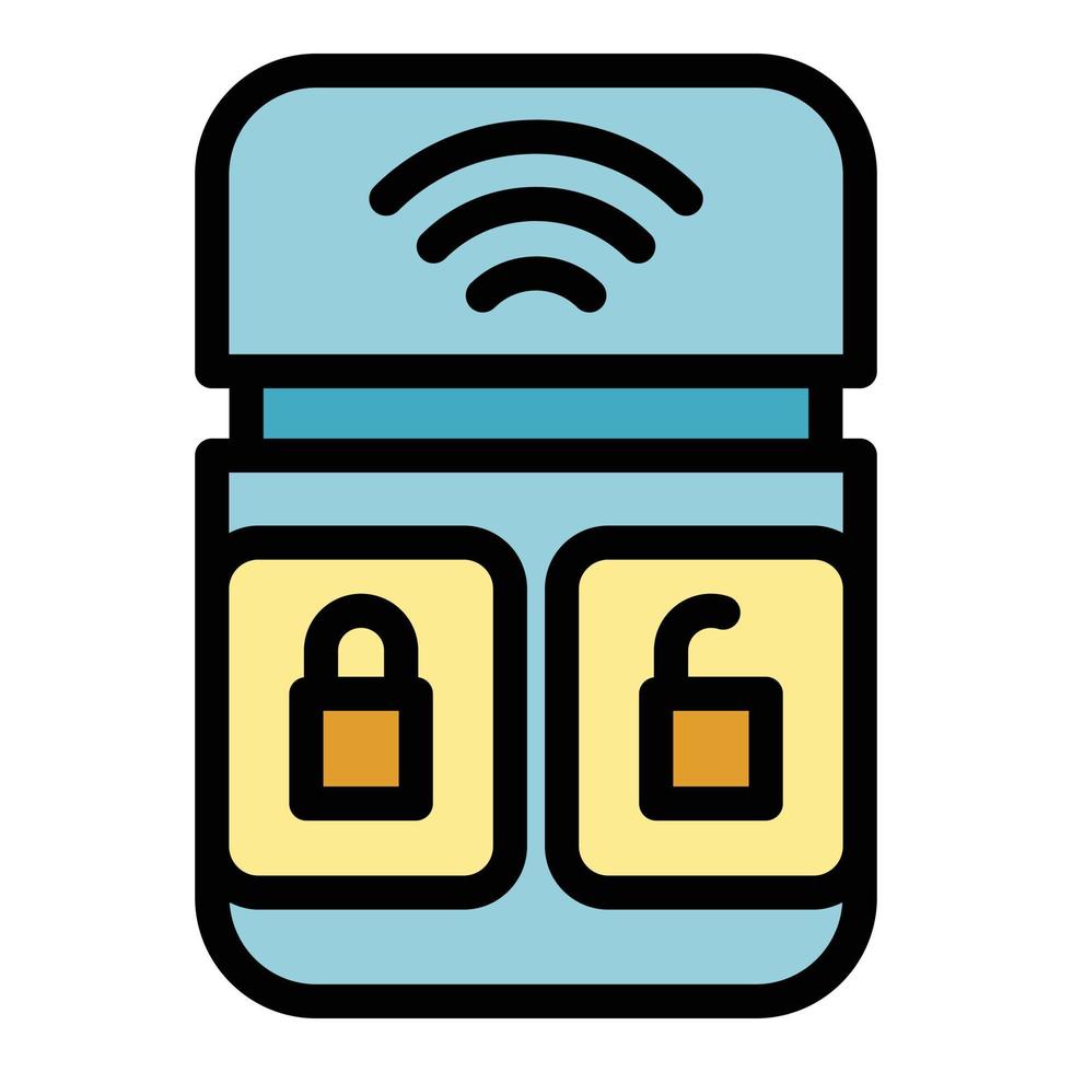 Control smart key car icon color outline vector