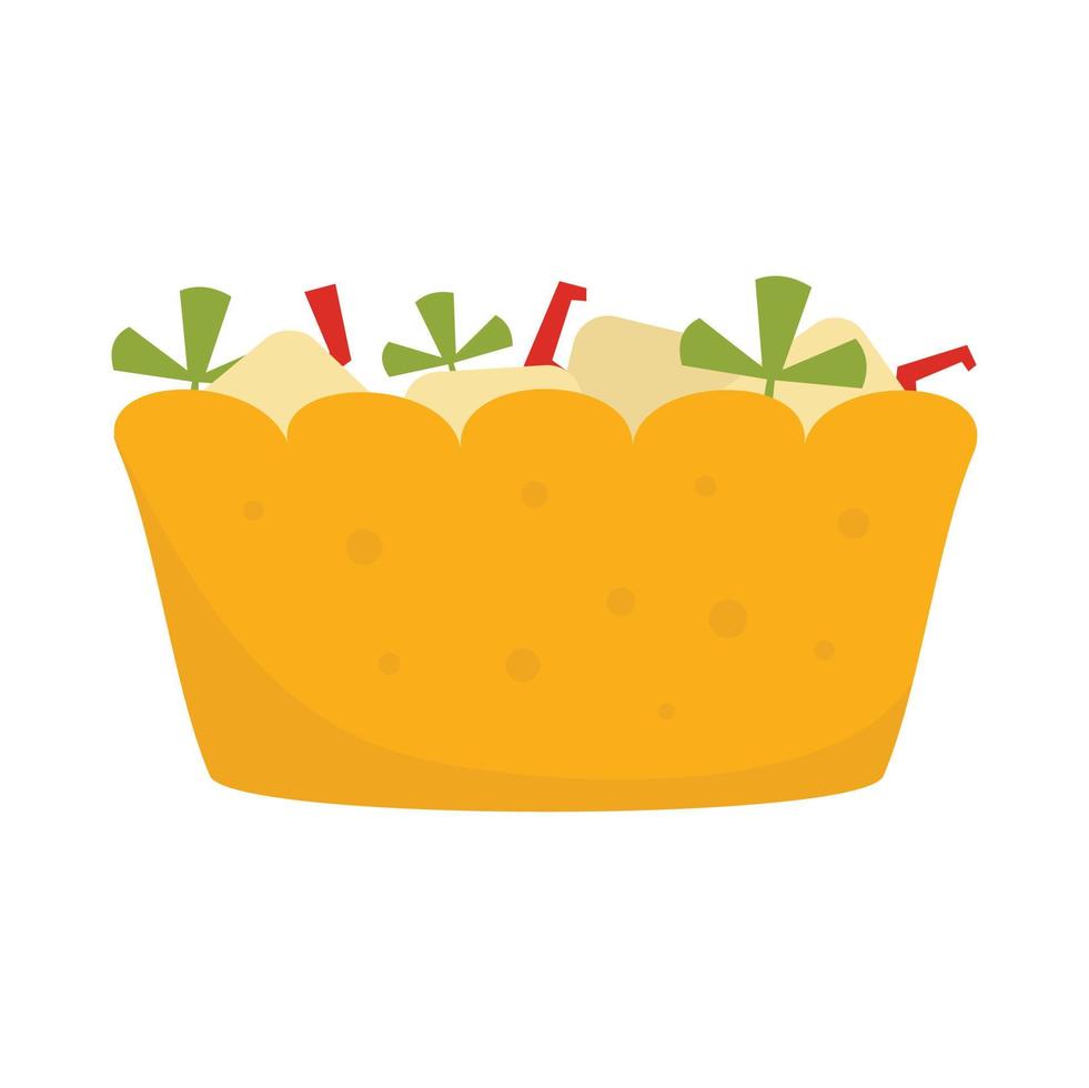 Fruit salad icon flat isolated vector
