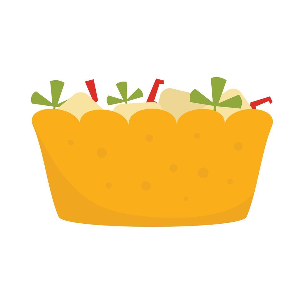 icono de ensalada de frutas vector aislado plano