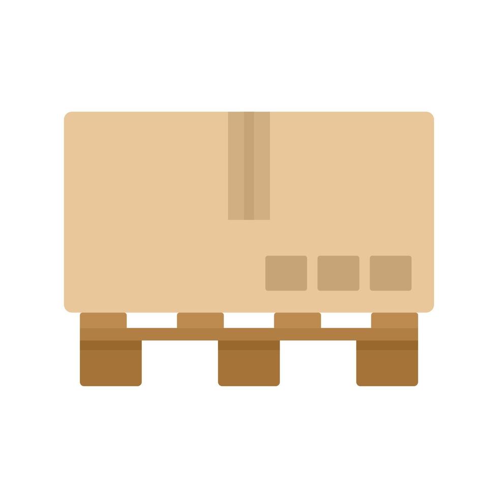 Carton box pallet icon flat isolated vector