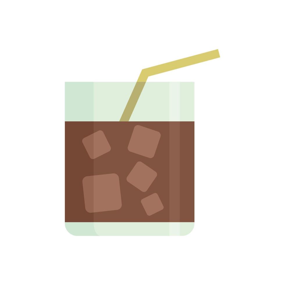 Whiskey cocktail icon flat isolated vector