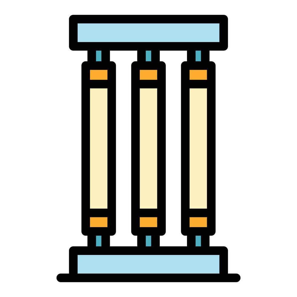 vector de contorno de color de icono de lámpara uv antibacteriana