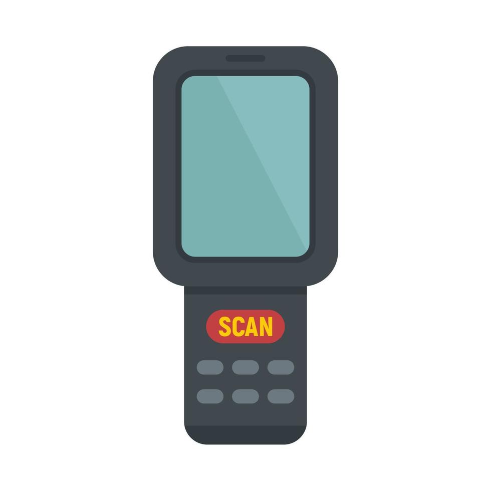 Barcode scanner monitor icon flat isolated vector