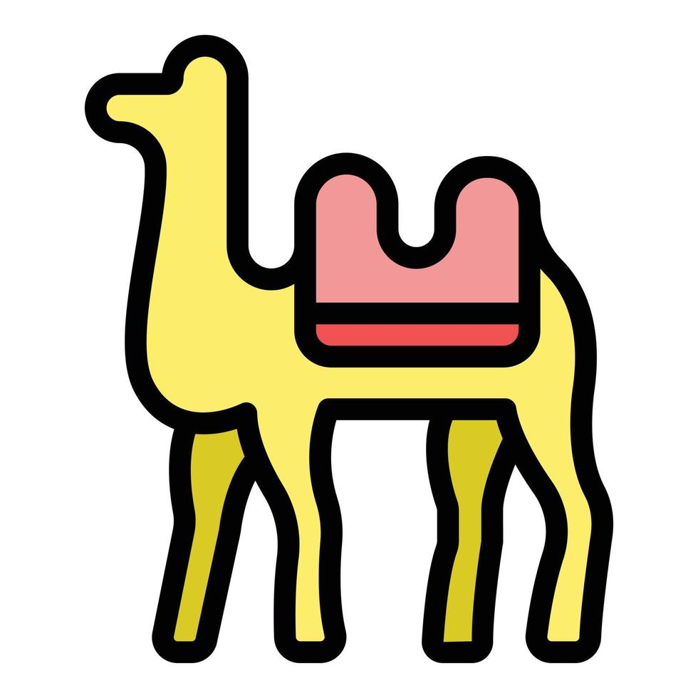 Safari camel icon color outline vector