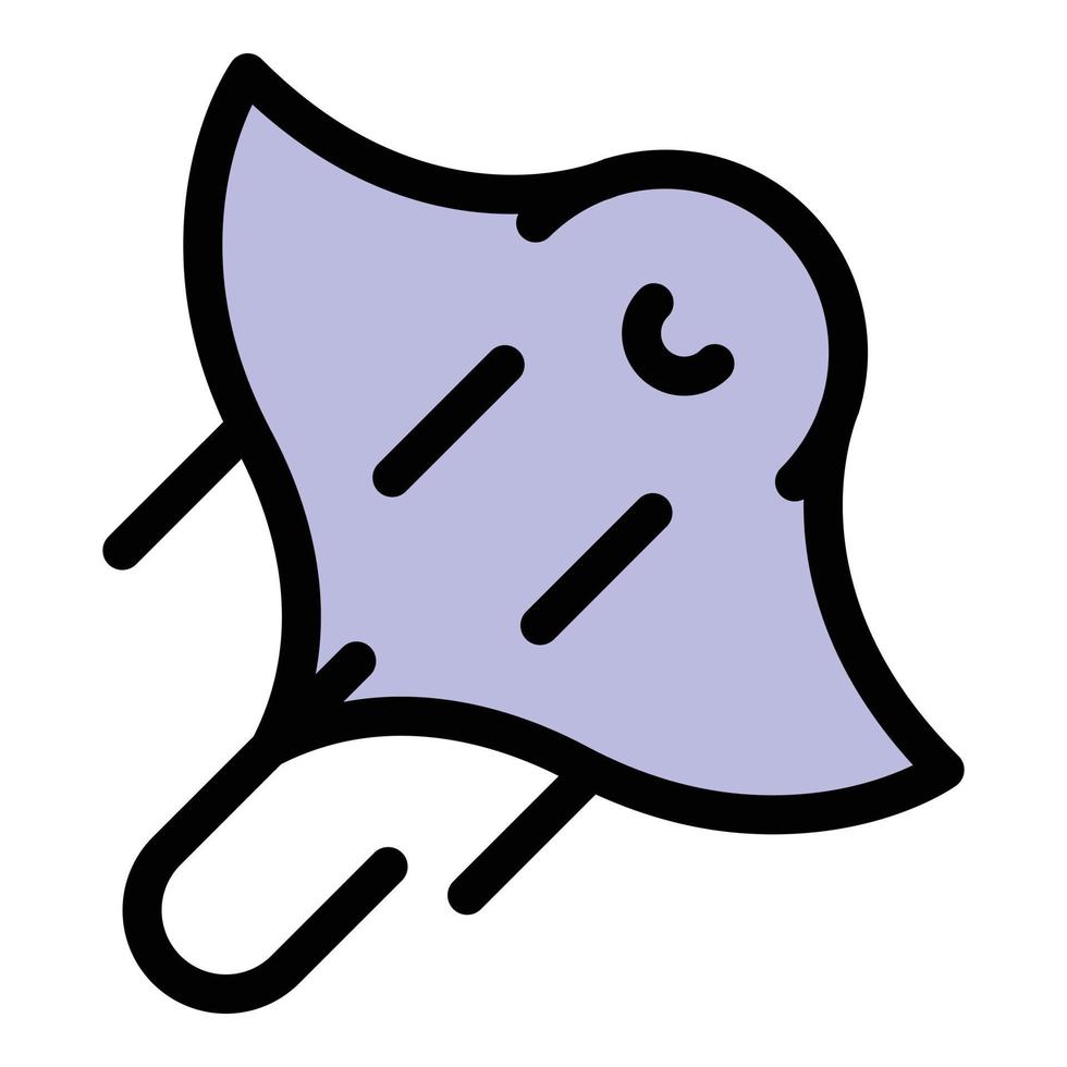 vector de contorno de color de icono de pez manta