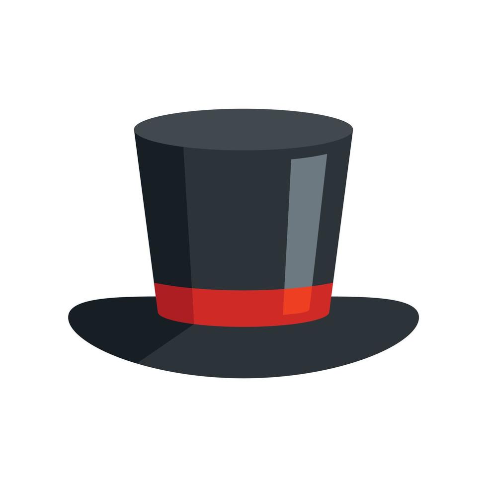Magician hat icon flat isolated vector