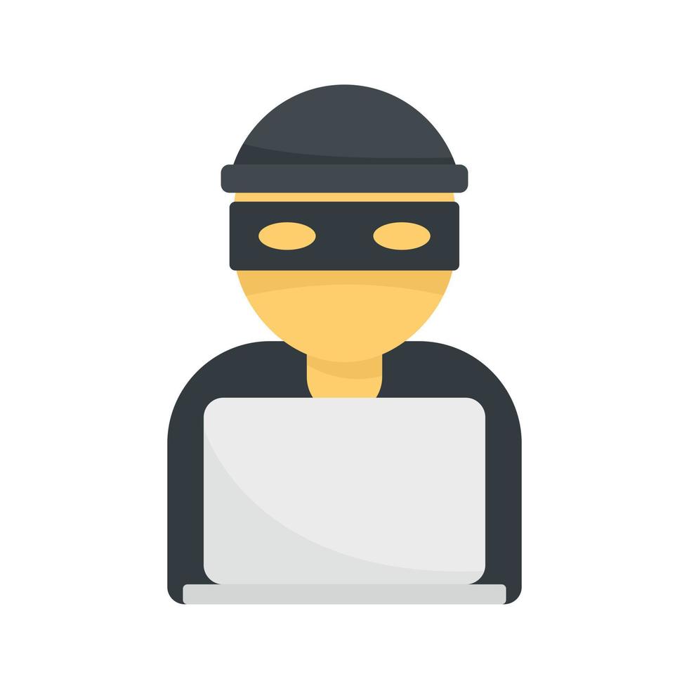 Hacker icon flat isolated vector