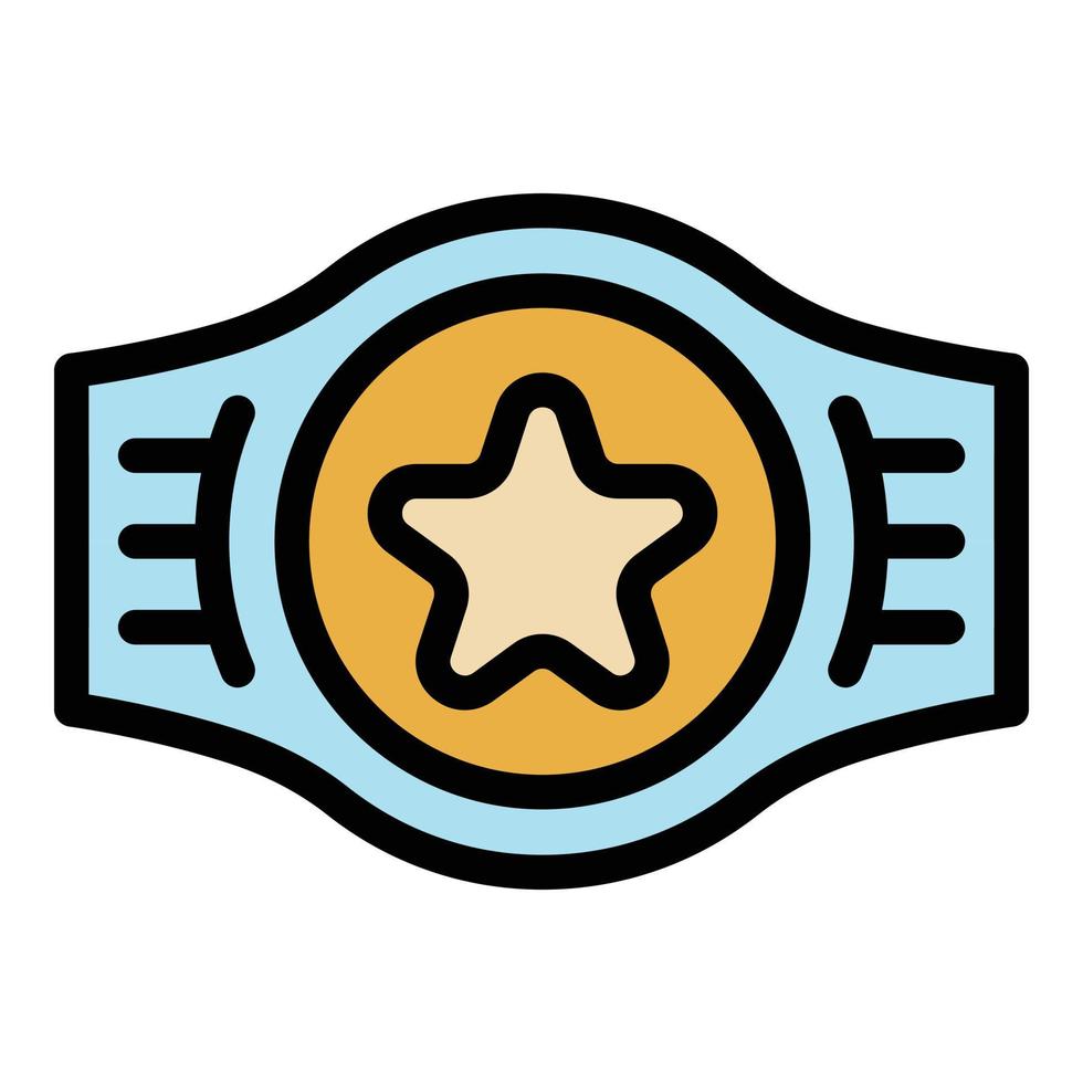 Award belt icon color outline vector