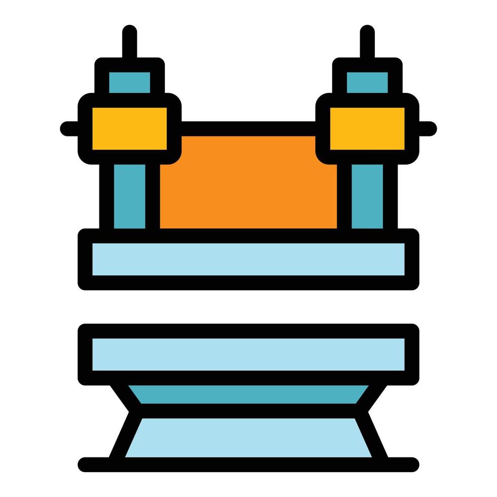 Machine press power icon color outline vector