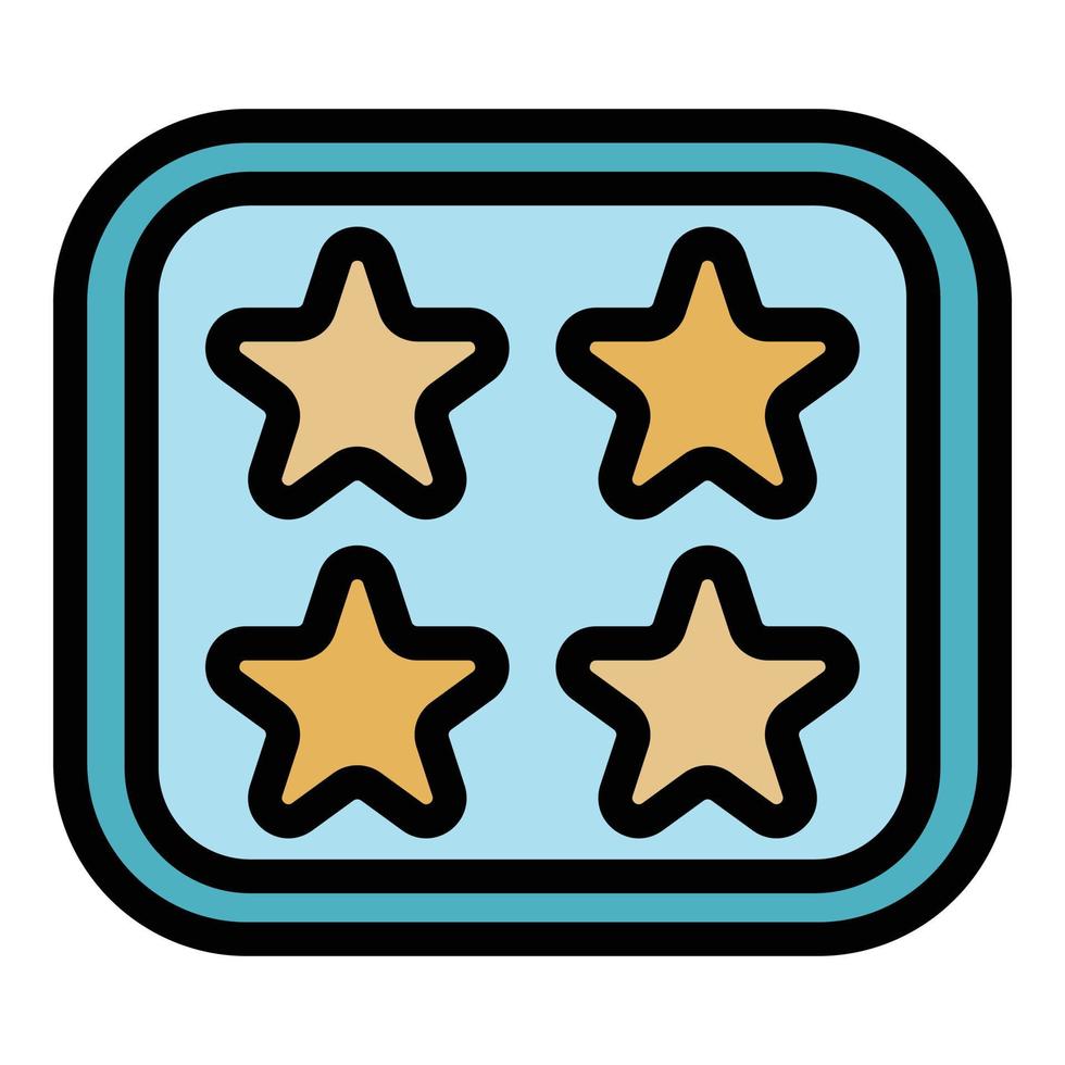 Cookie molds star icon color outline vector