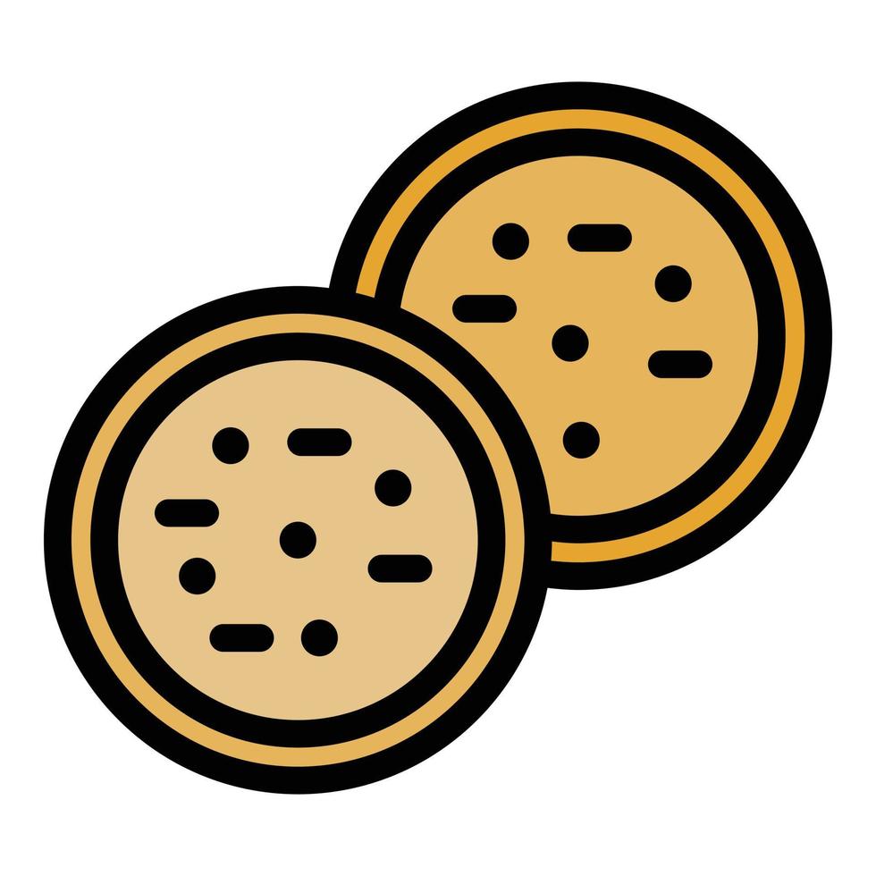 Cookie molds cake icon color outline vector