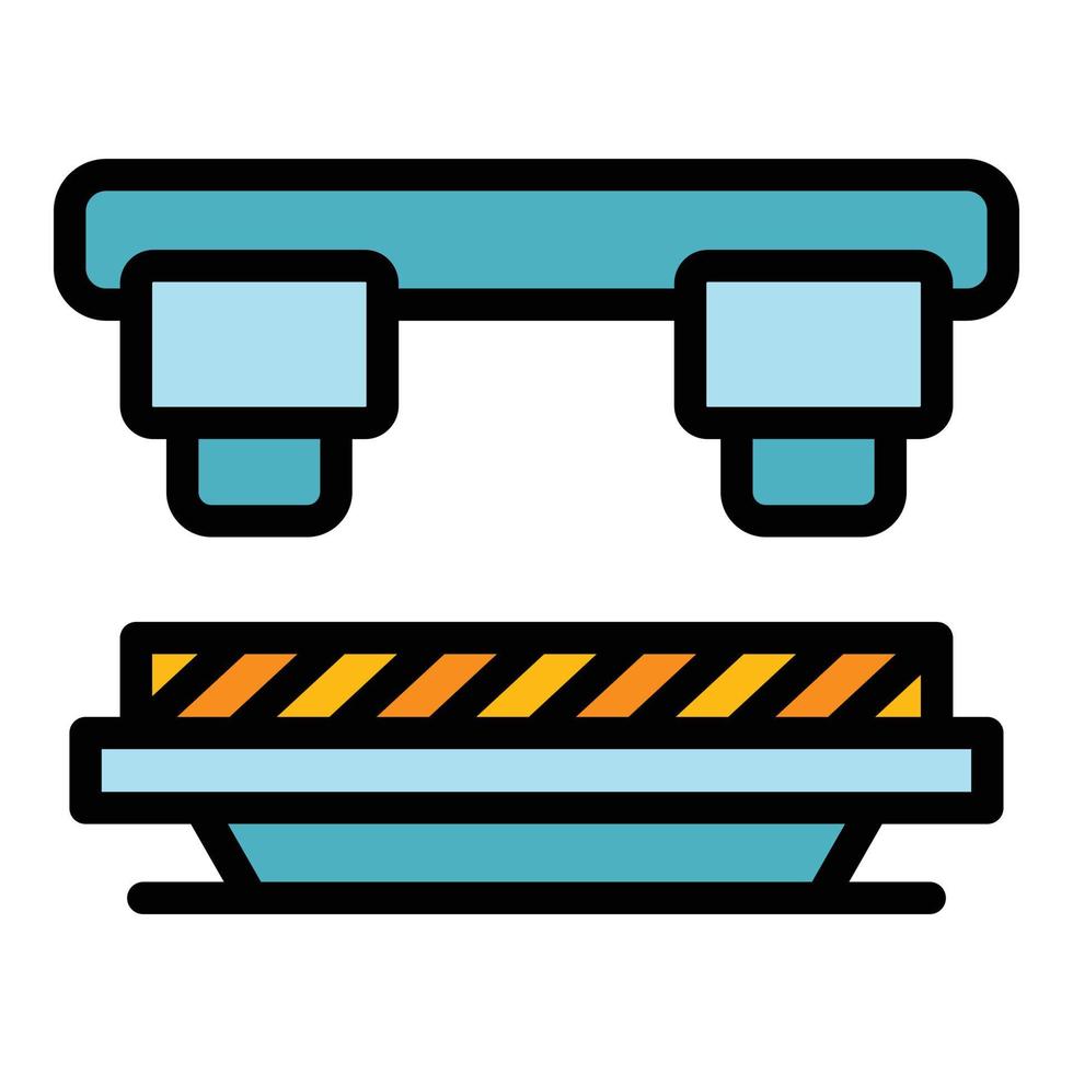 Robotic press machine icon color outline vector