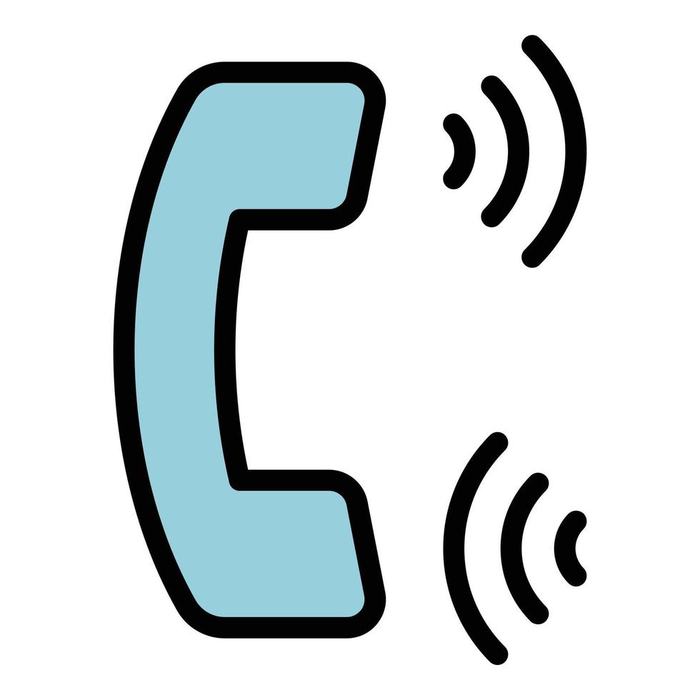 Call interface icon color outline vector