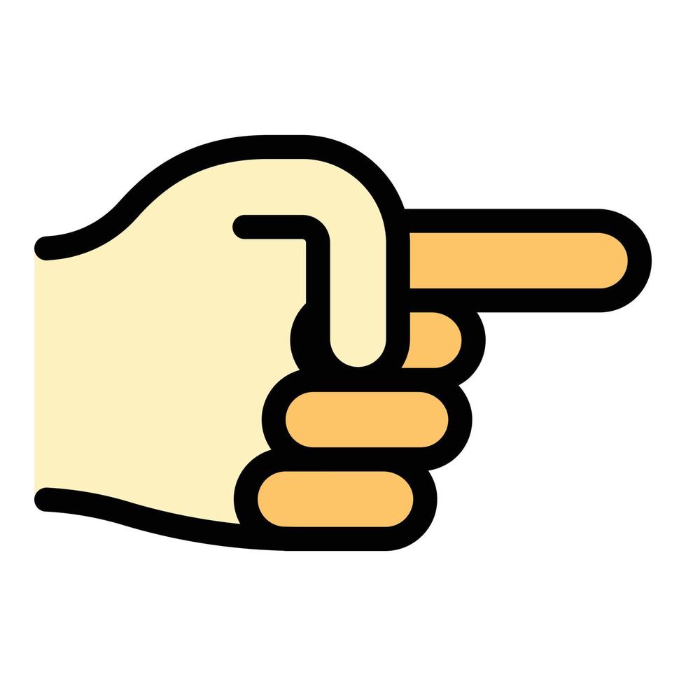 Hand gesture way direction icon color outline vector