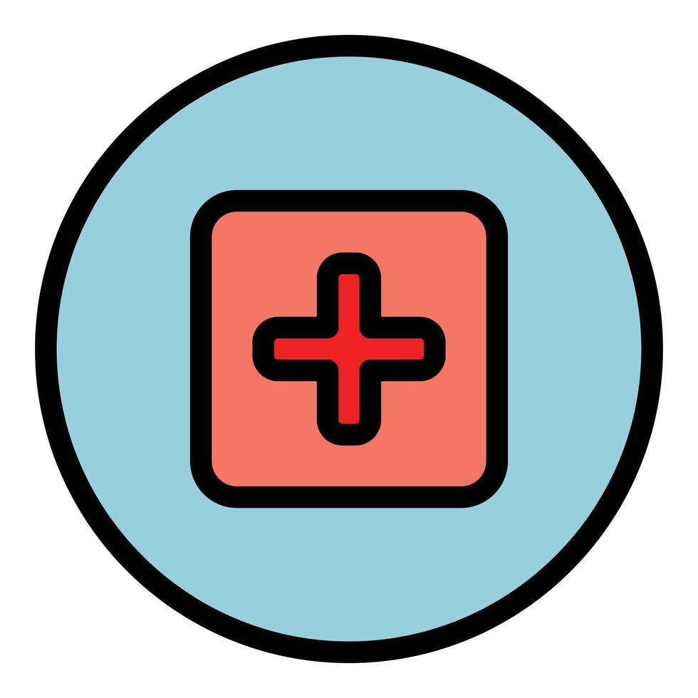 Add interface icon color outline vector