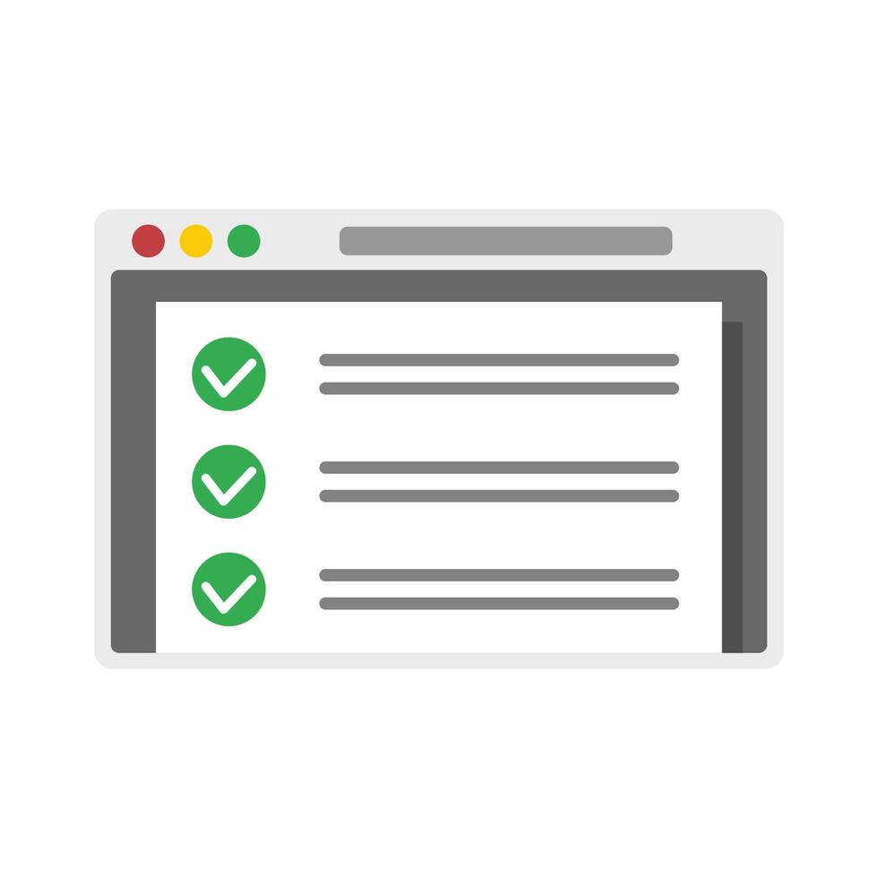 Online checklist icon flat isolated vector