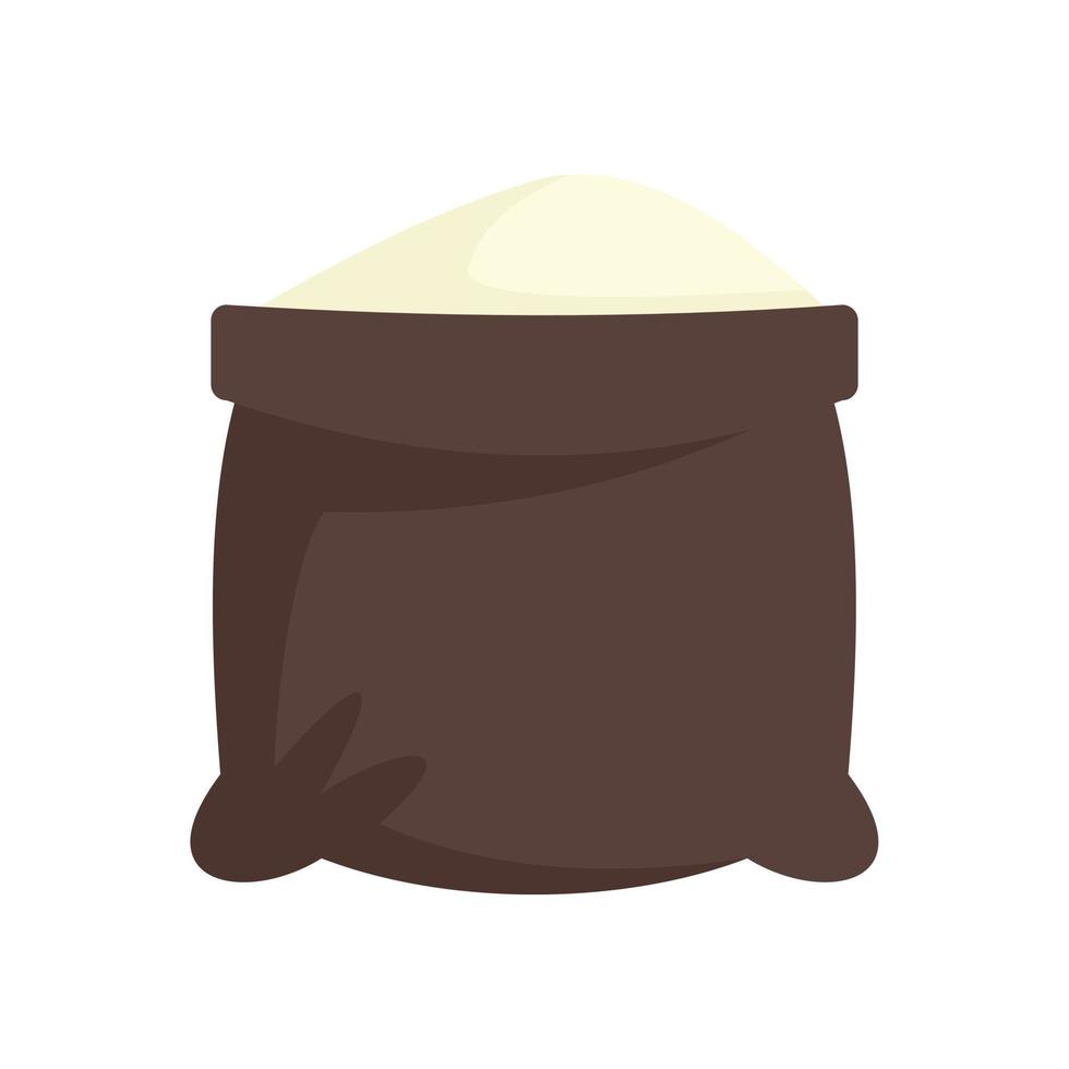 Open flour sack icon flat isolated vector