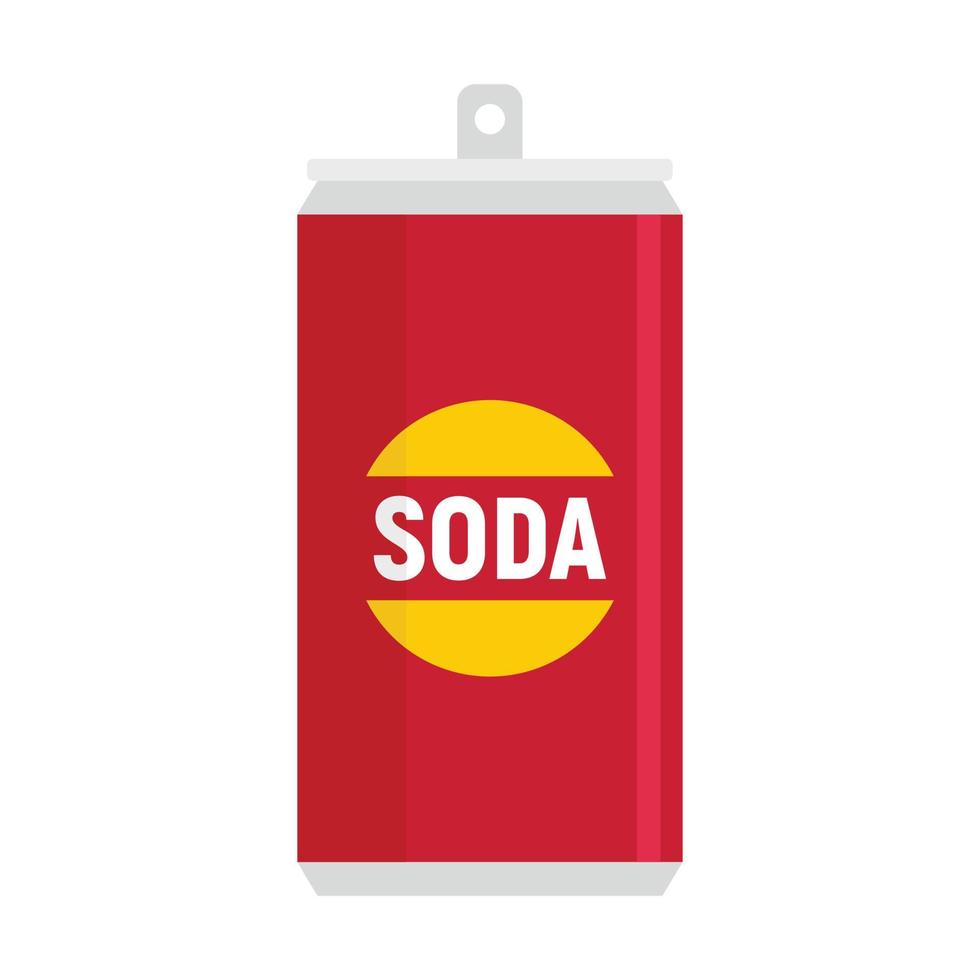 Fruit soda tin can icon flat isolated vector