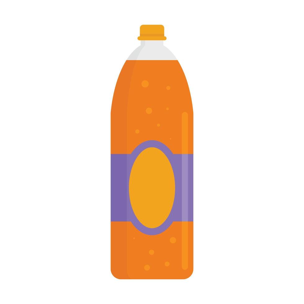 Orange juice soda icon flat isolated vector