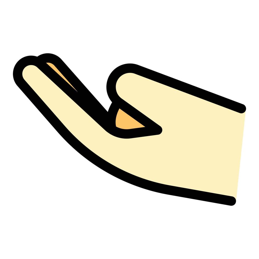 Hand gesture finger icon color outline vector