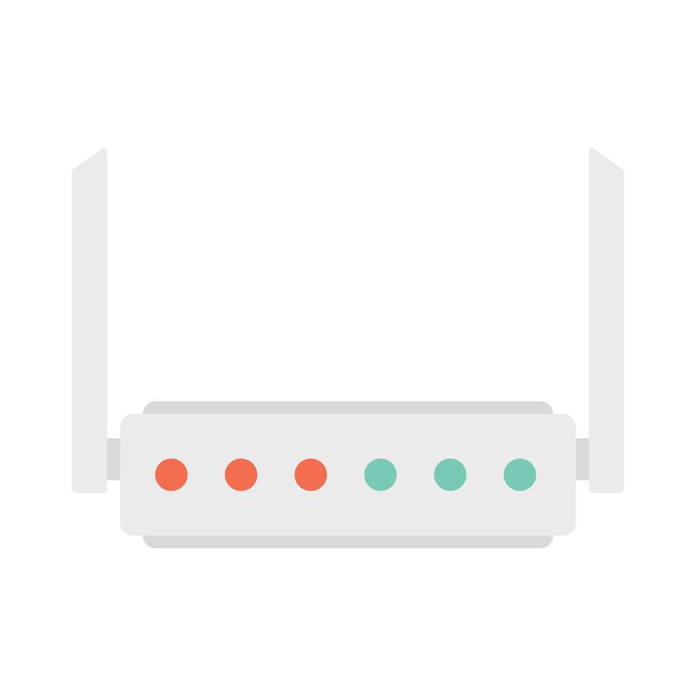 Broadband router icon flat isolated vector