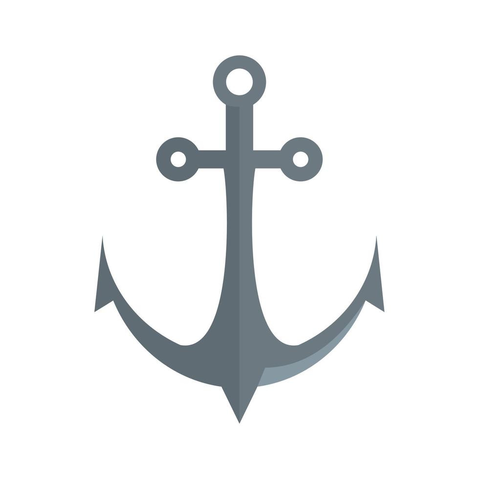 Ship anchor icon flat isolated vector