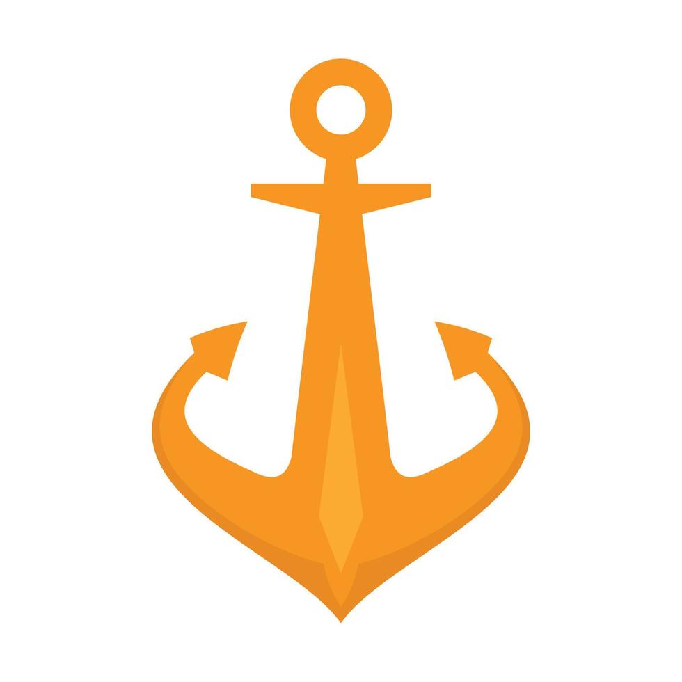 Metal anchor icon flat isolated vector