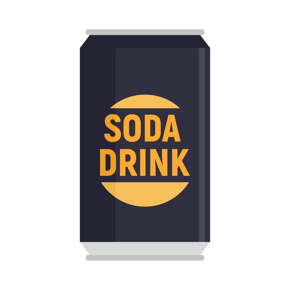 Soda drink can icon flat isolated vector