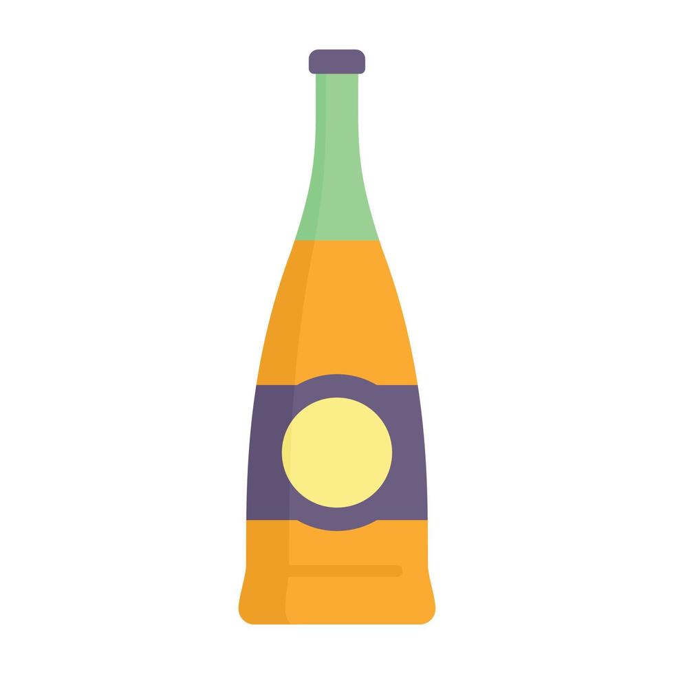 Supermarket soda bottle icon flat isolated vector