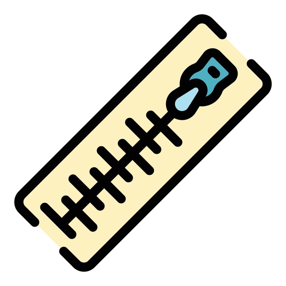 Knitting zipper icon color outline vector