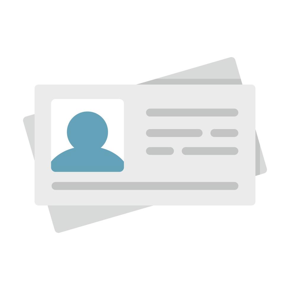 Id carton cards icon flat isolated vector