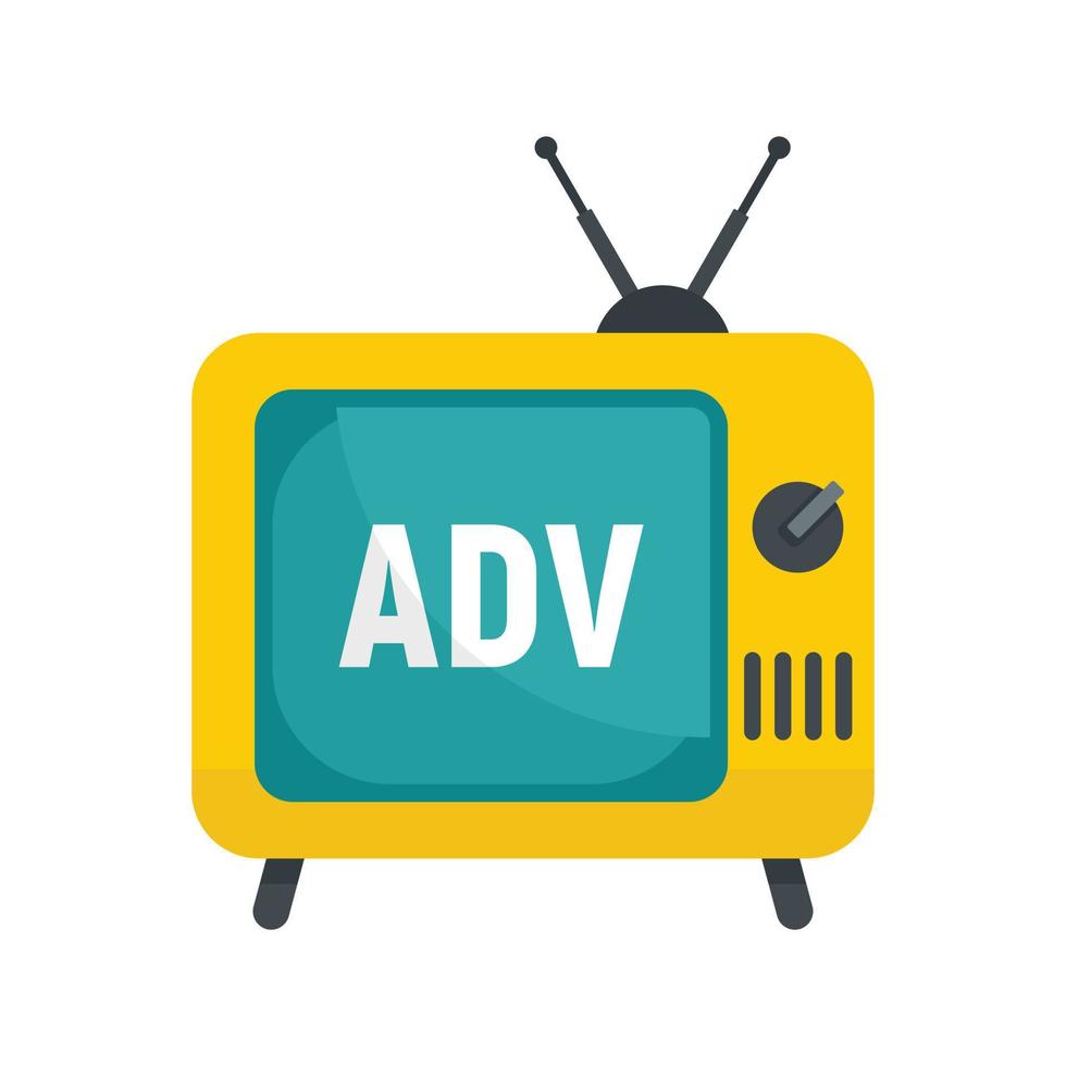 icono de publicidad de tv vector aislado plano