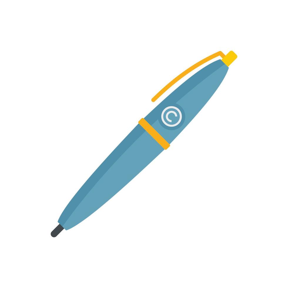 Ad pen icon flat isolated vector