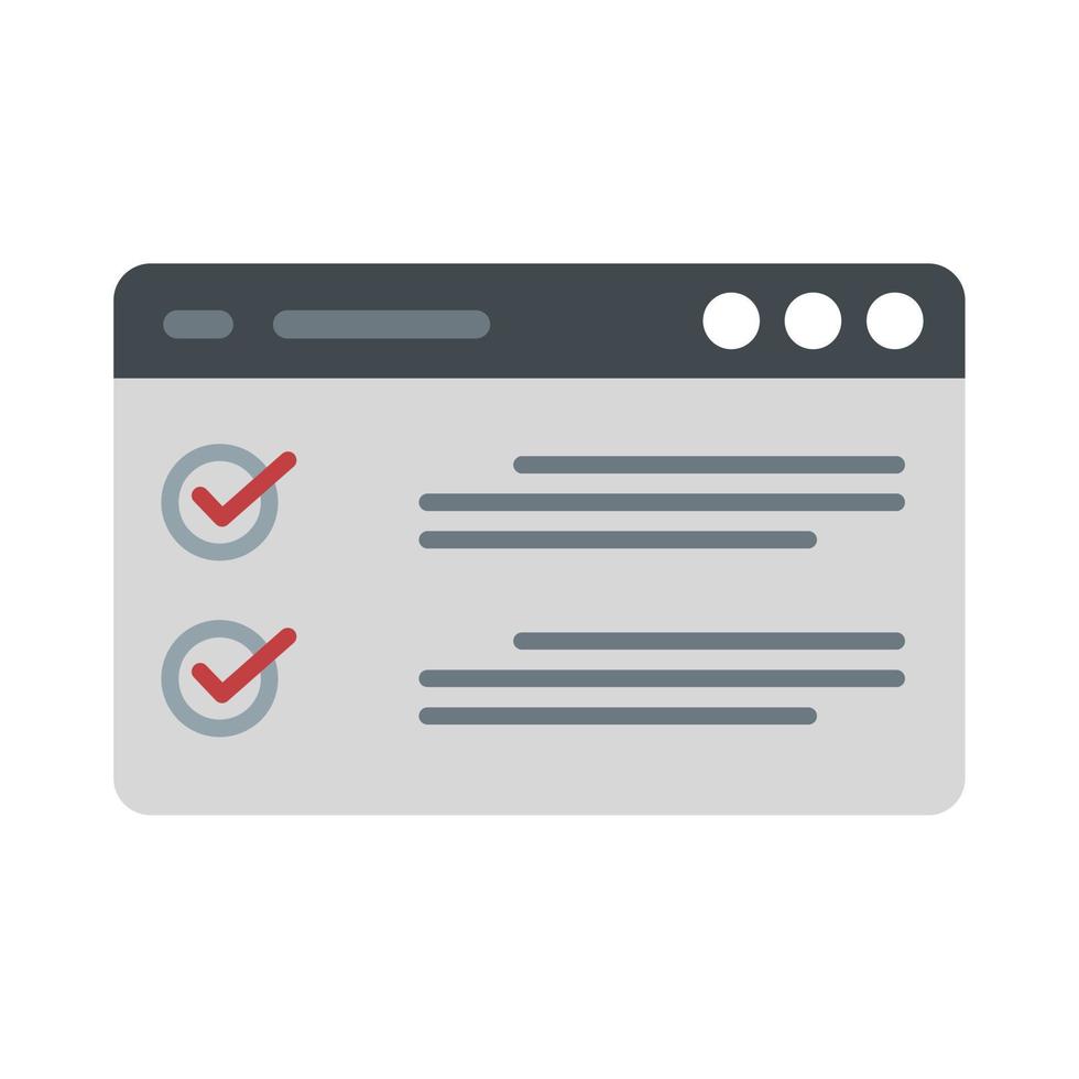 icono de lista de verificación web vector aislado plano