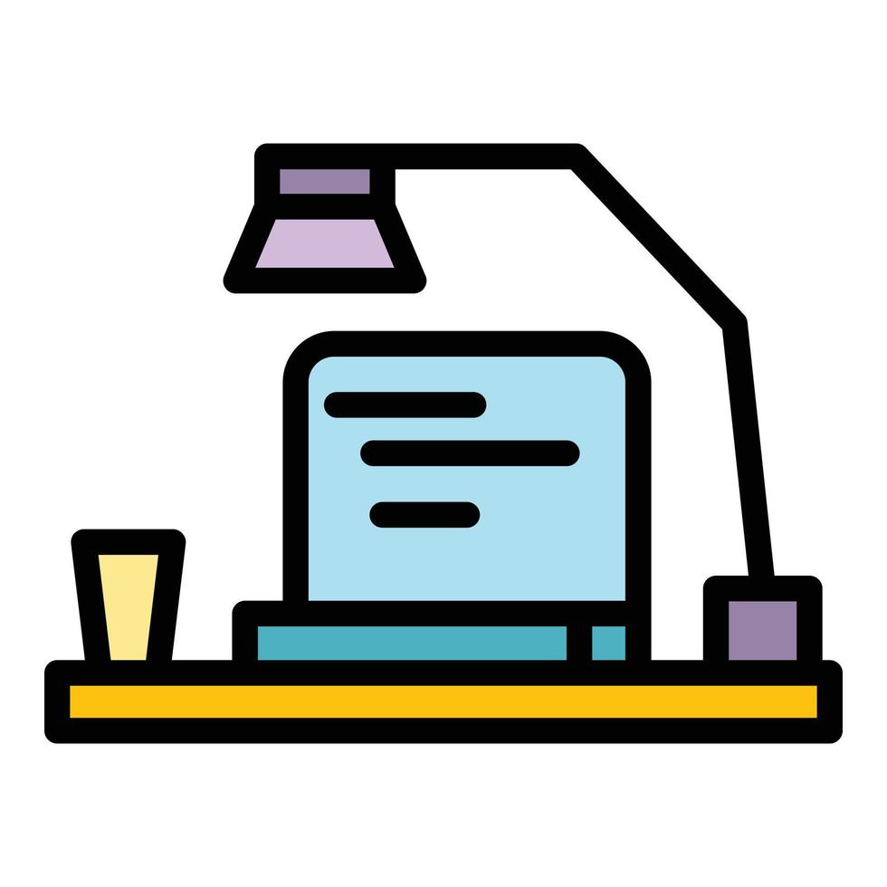 Office table icon color outline vector
