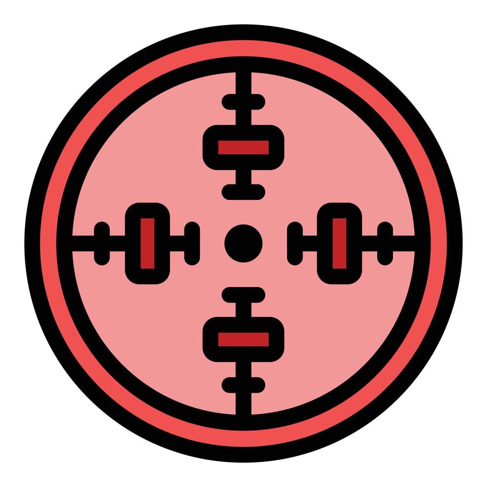 Rifle scope icon color outline vector