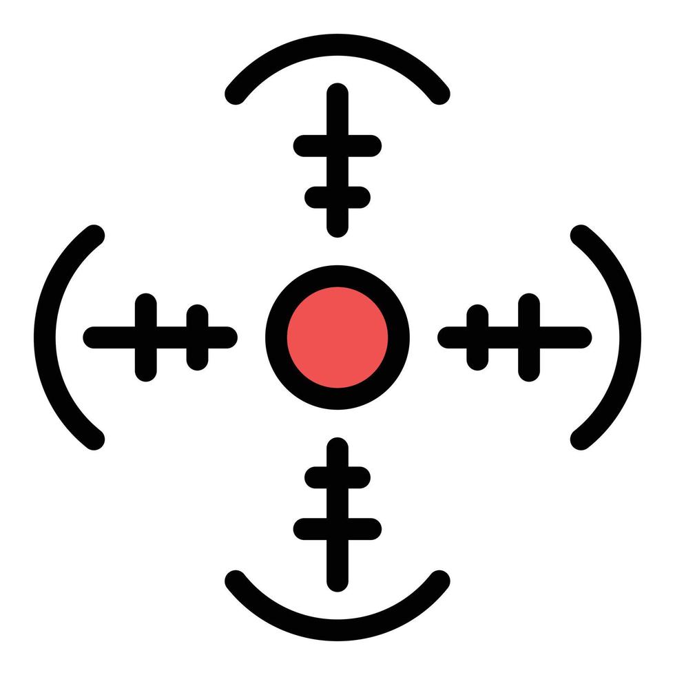 Reticle shape icon color outline vector