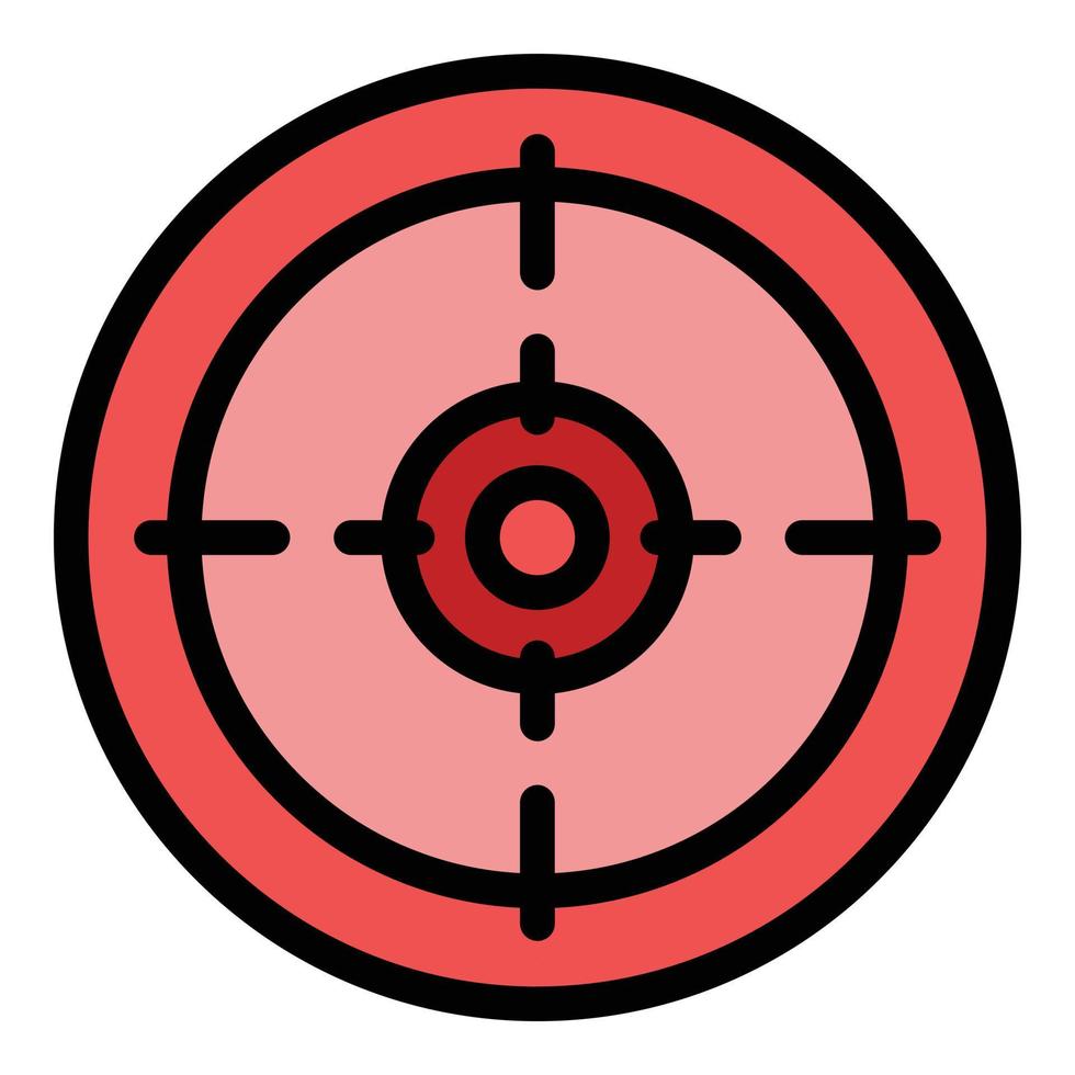 Optic scope sight icon color outline vector