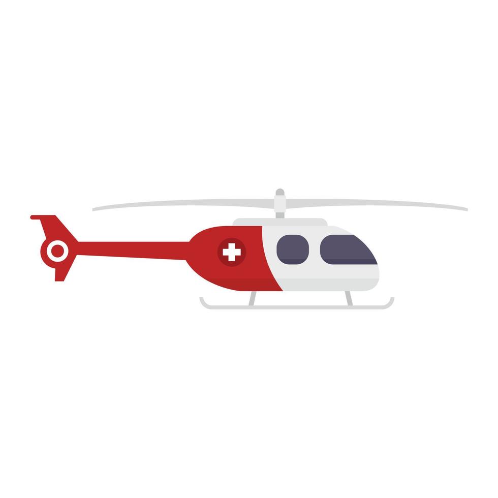 Ambulance helicopter icon flat isolated vector